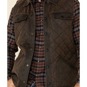 Moonshine Spirit Men's Iron Mountain Quilted Snap-Front Oilskin Vest